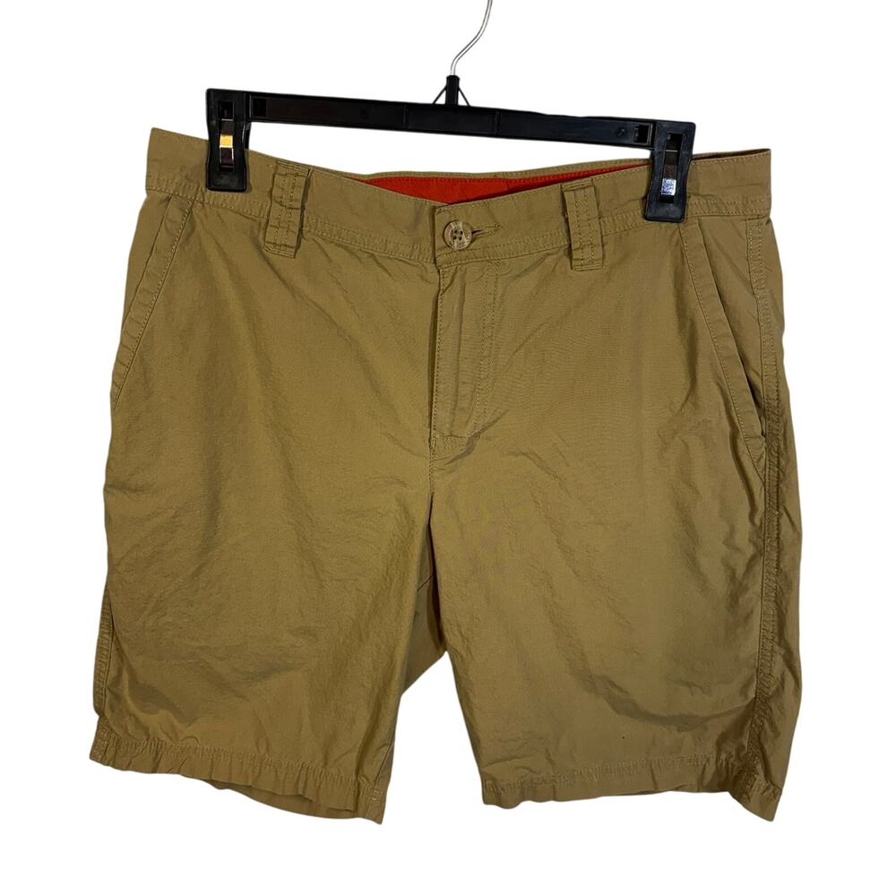 Columbia Men's Size 30 Flat Front 10" Inseam Cotton Khaki Tan Chino Shorts